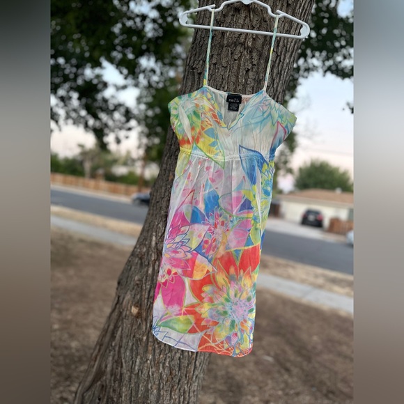 Rue21 Y2K Multicolor Sheer Floral Top/ Dress - Picture 1 of 3